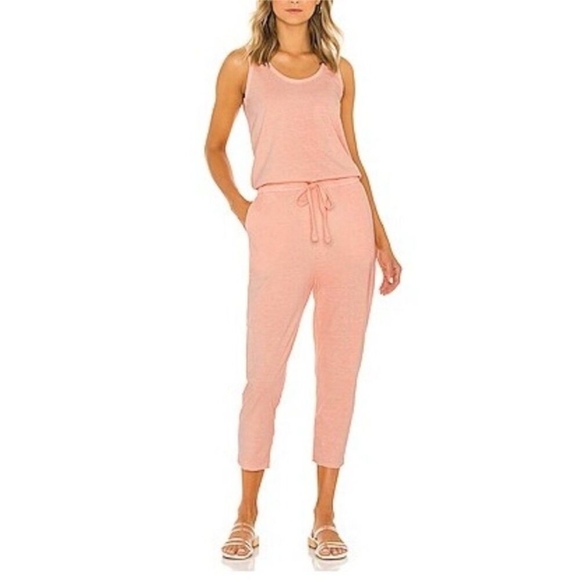 EUC Frank & Eileen Tom Tank Jumpsuit in Creamsicle Heritage Jersey Size L - Picture 1 of 9